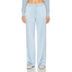 Sablyn Light Blue Silk Wide-Leg Button Fly Pants – Sample Style — Size XS